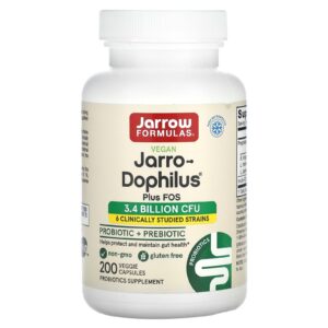 Jarrow Formulas Jarro-Dophilus + FOS 34 bilhões 200 cápsulas