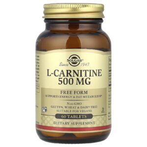 Solgar L-Carnitina Forma Livre 60 Comprimidos (500 mg por Comprimido)