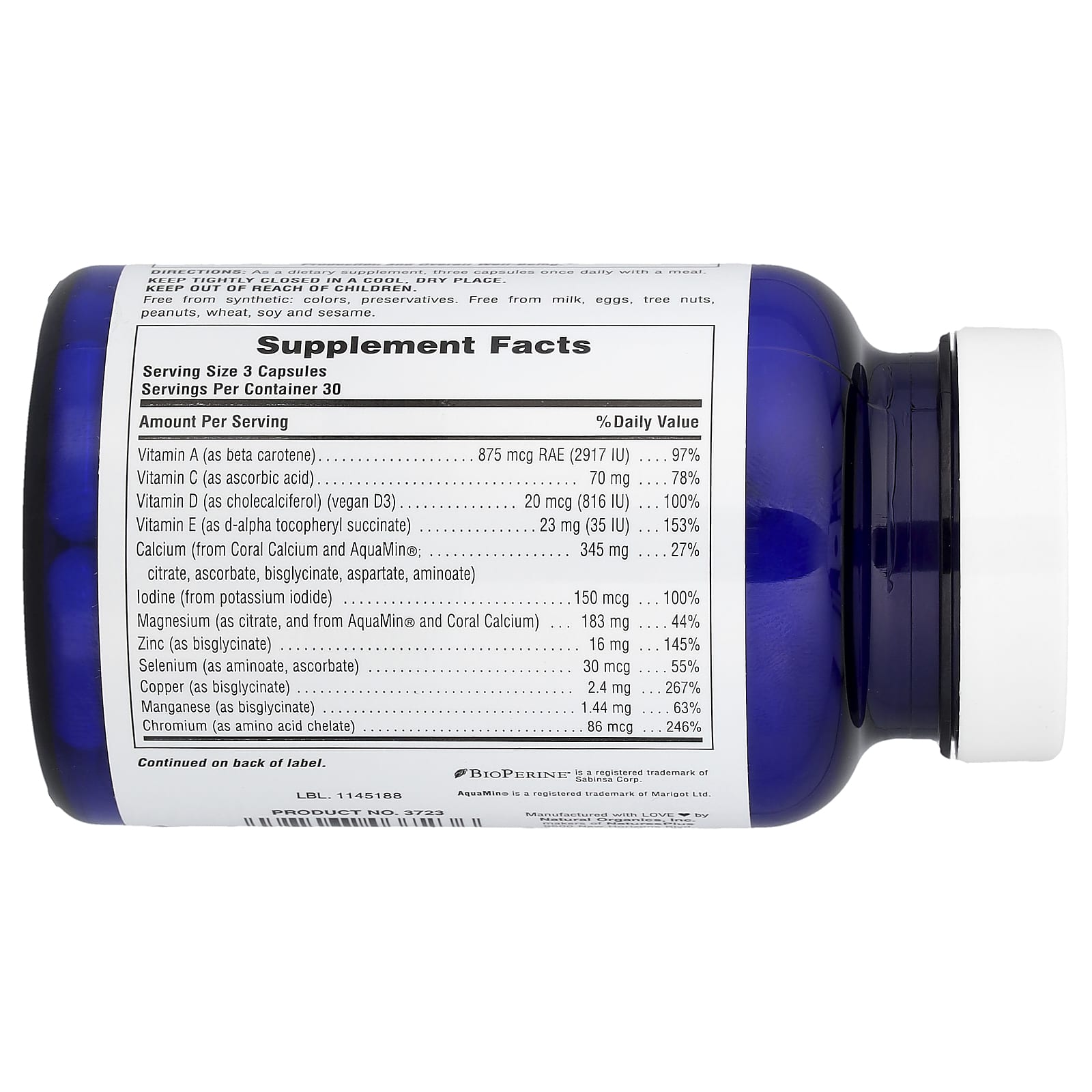 NaturesPlus Cálcio Ativado de Corais 90 Cápsulas Vegetais - Imagem 2
