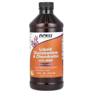 NOW Foods Glicosamina e Condroitina Líquidas com MSM Cítrico 473 ml (16 fl oz)