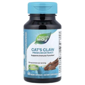 Natures Way Unha-de-gato Extrato Premium 175 mg 60 Cápsulas Veganas