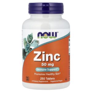 NOW Foods Zinco 50 mg 250 Comprimidos