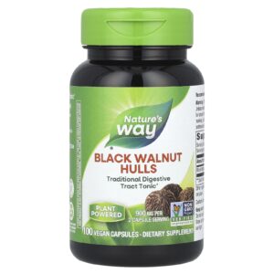 Natures Way Cascas de Nogueira-preta 100 Cápsulas Veganas (450 mg por Cápsula)