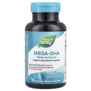 Natures Way Óleo de Peixe Premium Mega-DHA 60 Cápsulas Softgel