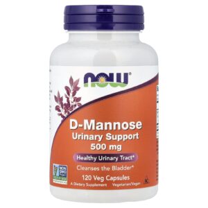 NOW Foods D-Manose 500 mg 120 Cápsulas Vegetais