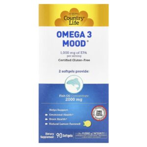 Country Life Omega 3 Mood® Limão Natural 90 Cápsulas Softgel