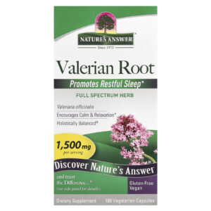 Natures Answer Raiz de Valeriana 180 Cápsulas Vegetarianas (500 mg por Cápsula)