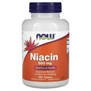 NOW Foods Niacina 500 mg 250 Comprimidos