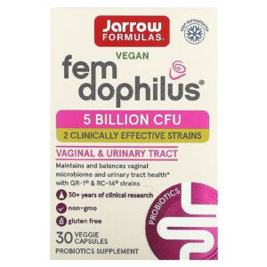 Jarrow Formulas Vegano Fem Dophilus 5 Bilhões de UFCs 30 Cápsulas Vegetais