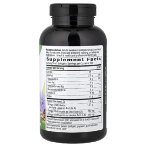 Natures Way Óleo de Linhaça 200 Cápsulas Softgel