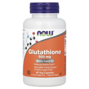 NOW Foods, Glutationa, 500 mg, 60 Cápsulas Vegetais