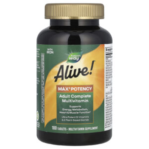 Natures Way Vivo! Multivitamínico Completo para Adultos Max3 Potency Com Ferro 180 Comprimidos