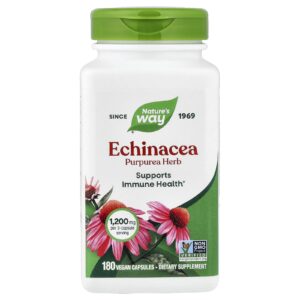 Natures Way Erva de Echinacea purpurea 180 Cápsulas Veganas (400 mg por Cápsula)