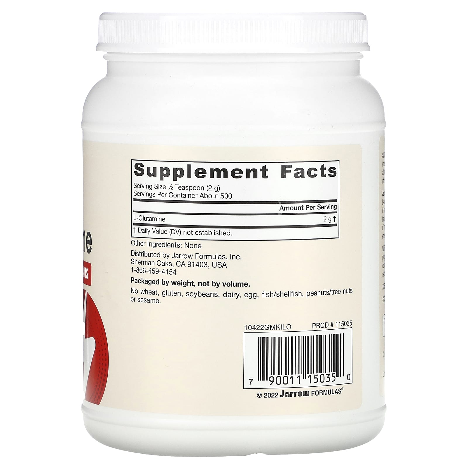 Jarrow Formulas L-Glutamina 1.000 g (353 oz) - Imagem 2