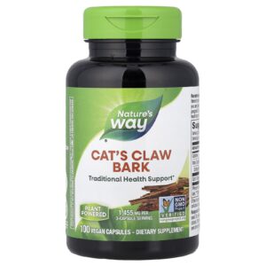 Natures Way Casca de Unha-de-gato 100 Cápsulas Veganas (485 mg por Cápsula)