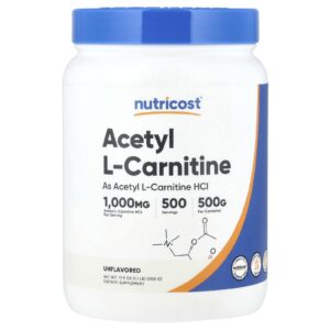 Nutricost Acetil L-Carnitina Sem Sabor 500 g (11 lb)