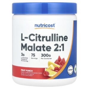 Nutricost Malato de L-Citrulina 2:1 Ponche de Frutas 300 g (107 oz)