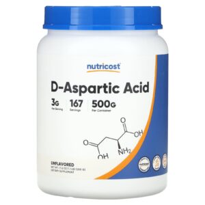Nutricost Ácido D-Aspártico Sem Sabor 500 g (11 lb)