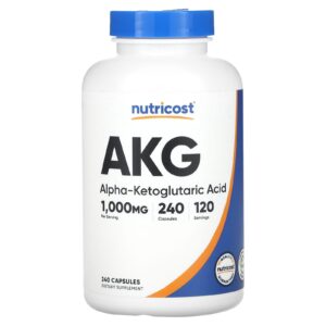 Nutricost, AKG (Ácido Alfa-Cetoglutárico), 240 Cápsulas (500 mg por Cápsula)