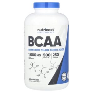 Nutricost Desempenho BCAA 500 Cápsulas (500 mg por Cápsula)