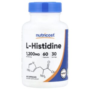 Nutricost L-Histidina 60 Cápsulas (600 mg por Cápsula)