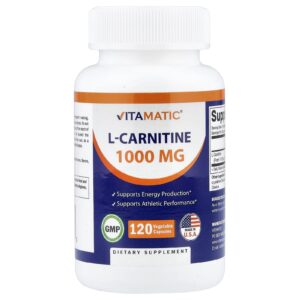 Vitamatic L-Carnitina 120 Cápsulas Vegetais (500 mg por Cápsula)