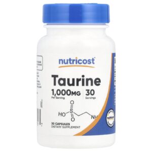 Nutricost Taurina 1000 mg 30 Cápsulas