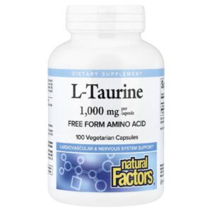 Natural Factors L-Taurina 1000 mg 100 Cápsulas Vegetarianas