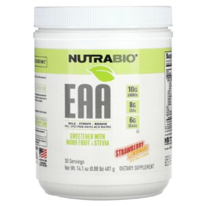 NutraBio EAA Limonada de Morango 401 g (088 lb)