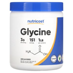 Nutricost, Glicina, Sem Sabor, 454 g (16 oz)