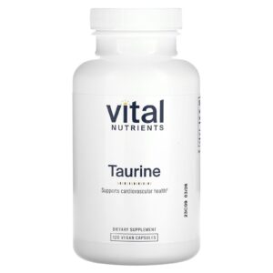 Vital Nutrients Taurina 120 Cápsulas Veganas (1.000 mg por Cápsula)