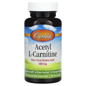 Carlson Acetil L-Carnitina 500 mg 60 Cápsulas Vegetarianas