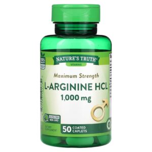 Natures Truth Vitaminas Máxima Força L-Arginina HCL 1.000 mg 50 Cápsulas Revestidas