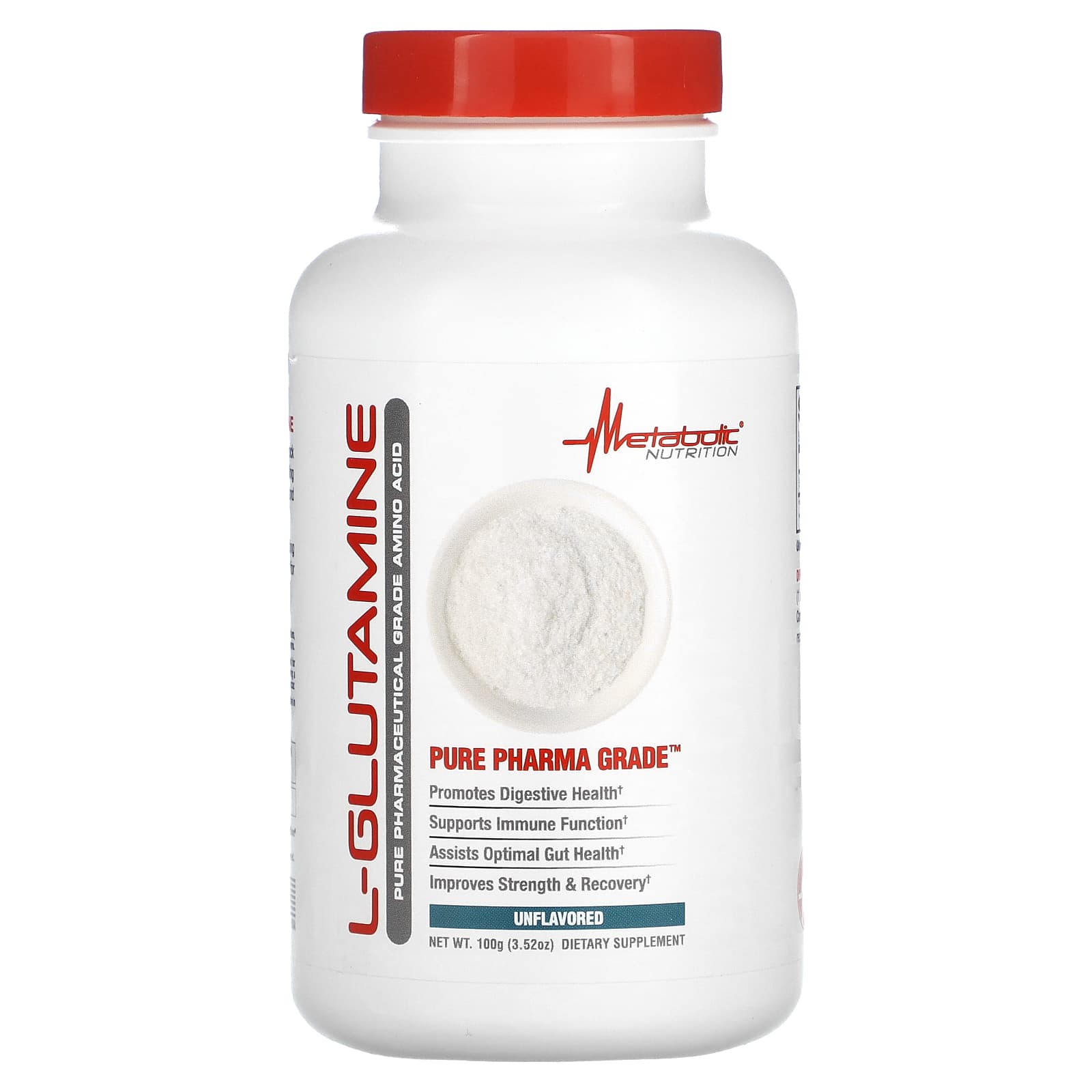 Metabolic Nutrition L-Glutamina Sem Sabor 100 g (352 oz)