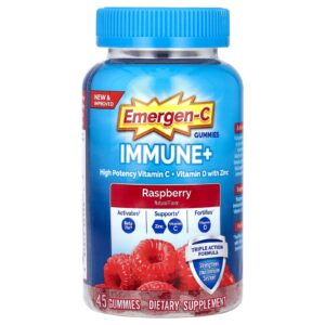 Emergen-C Immune+ Vitamina C + Vitamina D com Gomas de Zinco Framboesa 45 Gomas