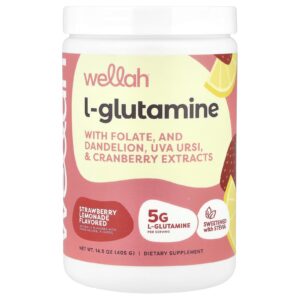 Wellah L-Glutamina Limonada de Morango 405 g (145 oz)