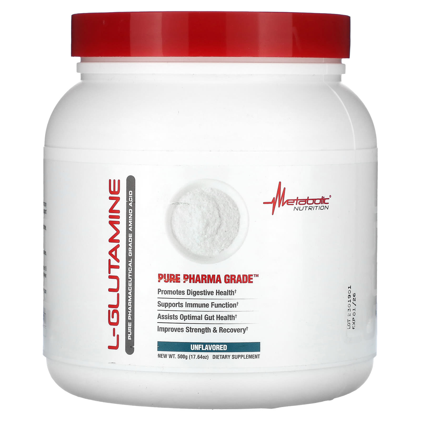 Metabolic Nutrition L-Glutamina Sem Sabor 500 g (1764 oz)