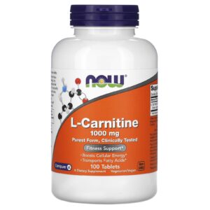 NOW Foods, L-Carnitina, 1.000 mg, 100 Comprimidos