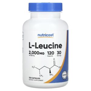 Nutricost, L-Leucina, 120 Cápsulas (500 mg por Cápsula)