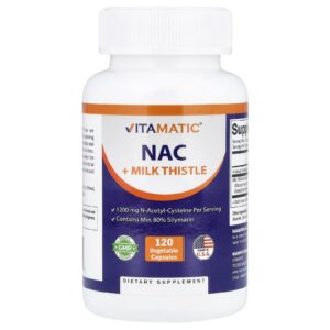 Vitamatic NAC + Cardo-mariano 120 Cápsulas Vegetais