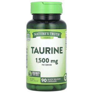 Natures Truth Vitaminas Taurina 90 Cápsulas de Liberação Rápida (500 mg por Cápsula)