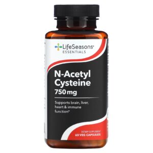 LifeSeasons Acetilcisteína 60 Cápsulas Vegetais (375 mg por Cápsula)