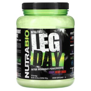 NutraBio Intra Fuel Leg Day Mistura de Uva e Frutos Silvestres 946 g (208 lb)