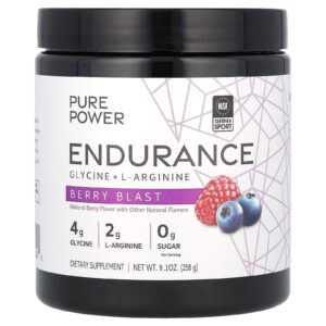 Dr. Mercola Pure Power Resistência Glicina + L-Arginina Explosão de Berry 258 g (91 oz)