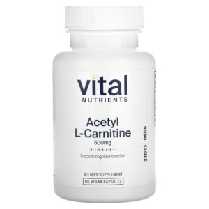 Vital Nutrients Acetil L-Carnitina 500 mg 60 Cápsulas Veganas