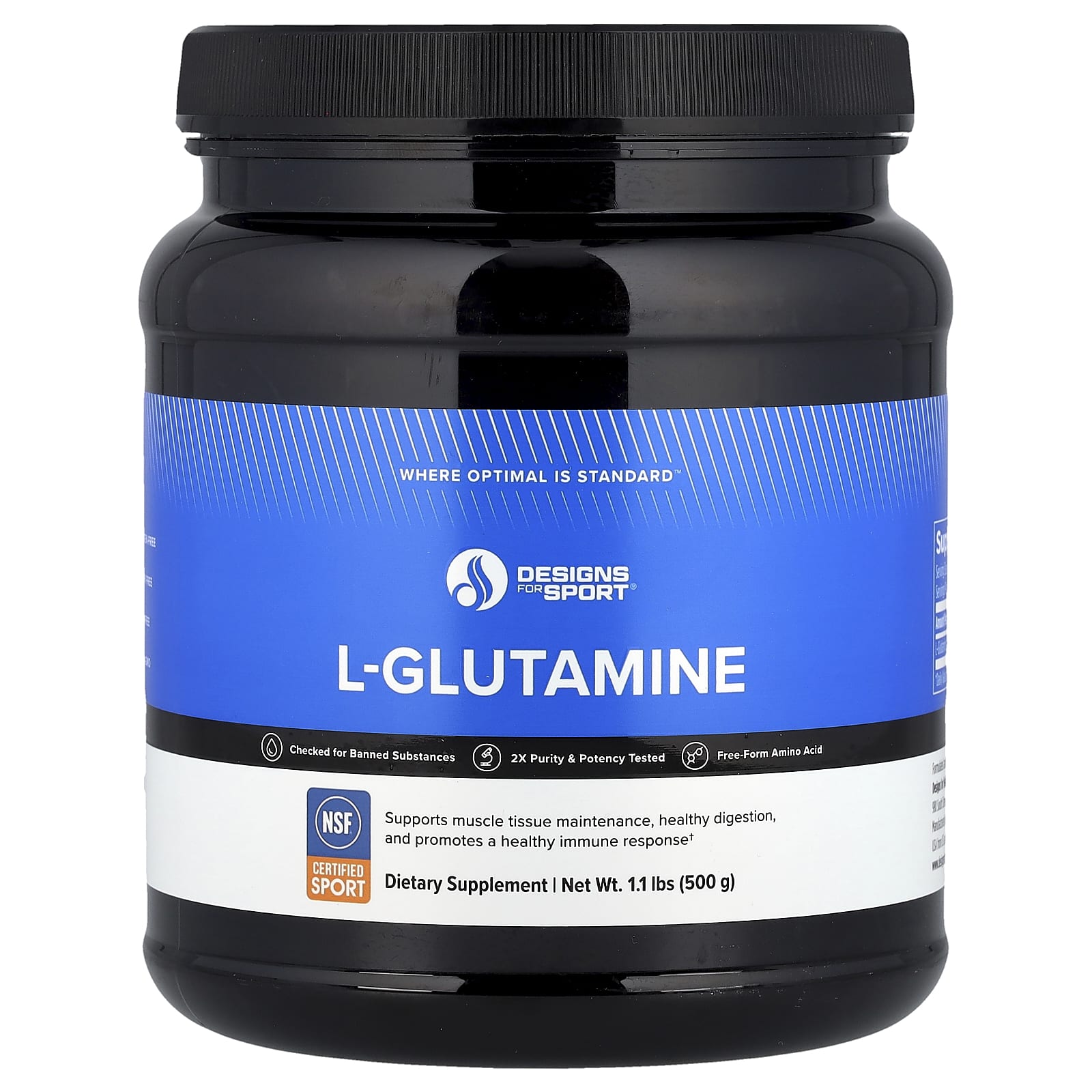 Designs For Health L-Glutamina 500 g (11 lb)
