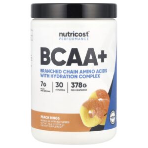 Nutricost Performance BCAA+ Anéis de Pêssego 378 g (135 oz)