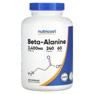 Nutricost, Beta-Alanina, 240 Cápsulas (850 mg por Cápsula)