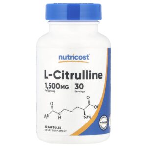 Nutricost L-Citrulina 60 Cápsulas (750 mg por Cápsula)