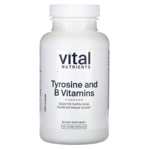 Vital Nutrients Tirosina e Vitaminas B 100 Cápsulas Veganas